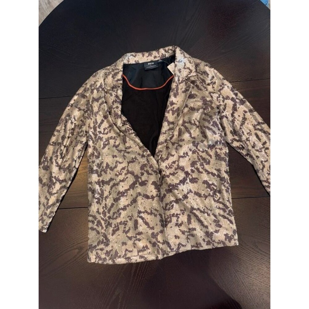 Nwt Anthropologie Maeve Jordyn Sequined Blazer Sz Med Petite